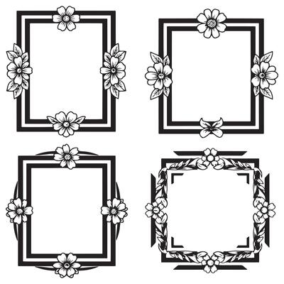 Artistic Floral Borders Expressive Decorative Frames