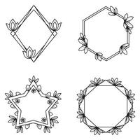 Rustic Floral Frames Quaint Decorative Borders vector