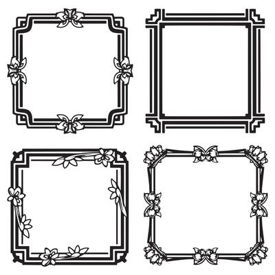 Enchanting Floral Borders Magical Decorative Frames Set