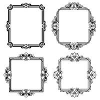 Abstract Pattern Floral Borders Decorative Frame Graphic Collection vector