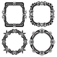 Captivating Frame Floral Borders Decorative Panel Sketch vector