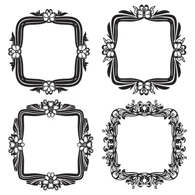 Delicate Side Floral Frames Decorative Borders Collection
