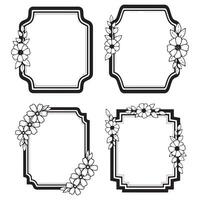 Rustic Distressed Floral Borders Decorative Frames Collection vector
