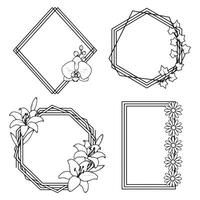 Abstract Floral Borders Unique Decorative Frames vector