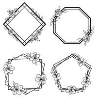 Artistic Element Floral Borders Decorative Frame Graphic Set vector
