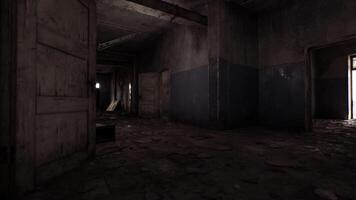 CGI Exploring an abandoned building with weathered walls and debris video