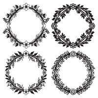 Artistic Element Floral Borders Decorative Frames vector