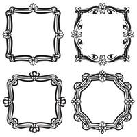 Abstract Floral Frames Branding Decorative Borders Set vector