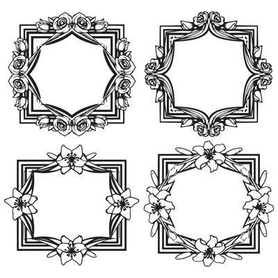 Victorian Floral Borders Classic Decorative Frames Set