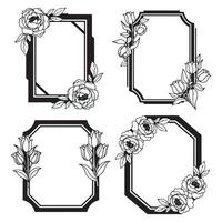 Intricate Hexagon Floral Borders Decorative Frames Collection vector