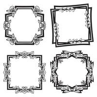 Abstract Swirl Floral Frames Decorative Borders Set vector