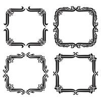 Rustic Floral Frames Quaint Decorative Borders Set vector
