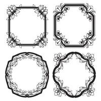 Artistic Floral Frames Expressive Decorative Patterns vector