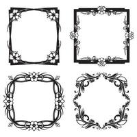 Victorian Scroll Floral Borders Decorative Edge Design Collection vector