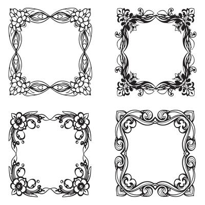 Opulent Floral Frames Lavish Decorative Borders