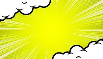 background with clouds and rays. vector