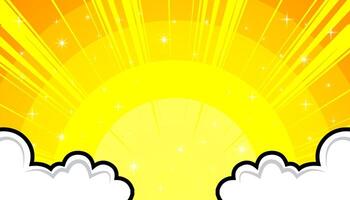 Pop art comic sun rays effect background with halftone. Cartoon abstract background. vector