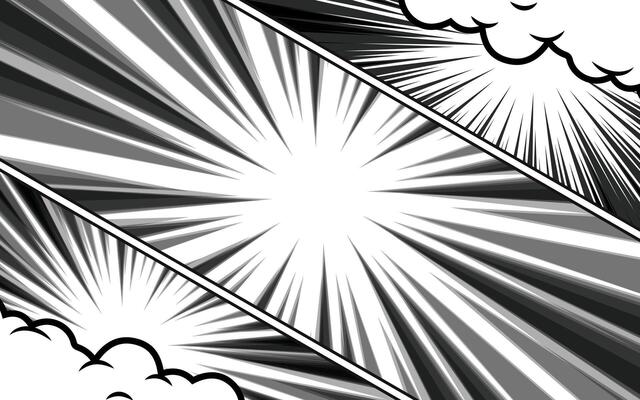 Black and white manga comic pop art background template.