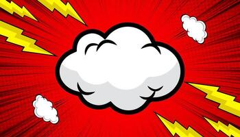 comic background with clouds and lightning vector