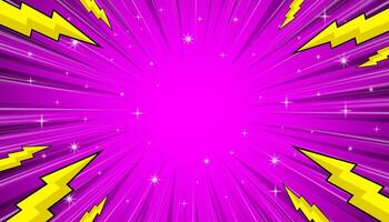 Pop art comic background with lightning vector