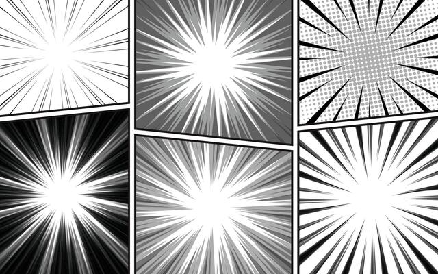 Black and white manga comic abstract scene page background