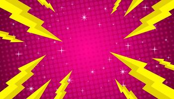 Comic background with thunder flash illustration. vector