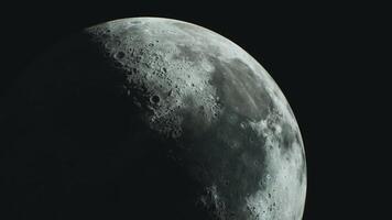 CGI Moon illuminated by soft light showcasing craters and surface details video