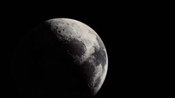 CGI Moon shines brightly in a dark sky showcasing craters and shadows video