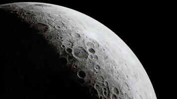 CGI Captivating view of the moons surface showing craters and shadows video