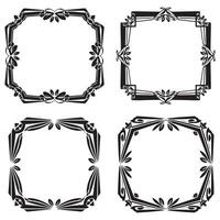 Intricate Swirl Floral Borders Decorative Frames Set vector