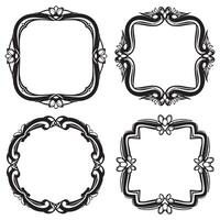 Abstract Pattern Floral Frames Decorative Borders vector