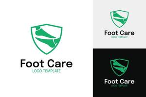 Ankle bone with shield logo design template illustration vector