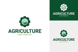 Agriculture with gear icon logo design template illustration vector