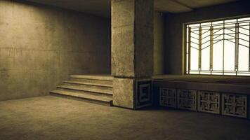 CGI Modern architectural interior with unique design elements and light video