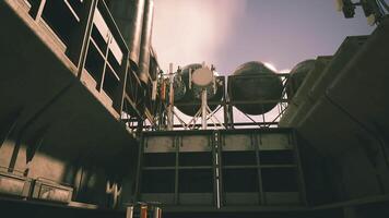 CGI Structures and equipment in an industrial area during sunlight hours video