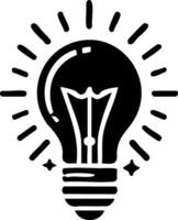 Light bulb icon symbolizing idea and innovation vector