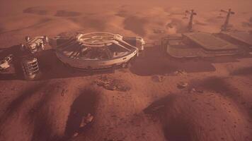 CGI Mars colony showcasing advanced structures and rugged terrain under Martian sky video