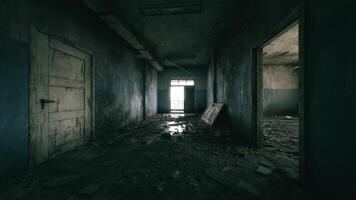 CGI Sunlight filters through windows in an abandoned hallway video