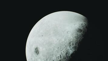 CGI View of the moons surface showing craters and details during night time video