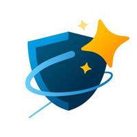 Illustration of shield with AI symbol. artificial intelligence in cybersecurity and digital protection. Concept of AI powered security, data privacy, and modern technology defense vector