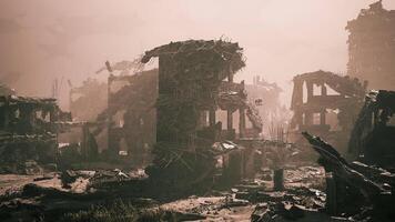 CGI Destruction of a once lively area in a desolate urban landscape video