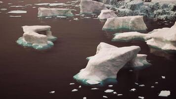 CGI Icebergs floating in the waters of Greenland during early summer season video