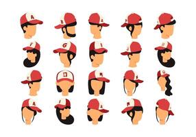 Head Cap With Letter Element vector