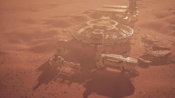 CGI Mars colony establishment showcases advanced habitat technology for exploration video
