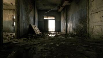 CGI Abandoned room revealing decay and neglect in an old building video
