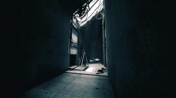 CGI Mysterious hallway illuminated by natural light in an abandoned building video
