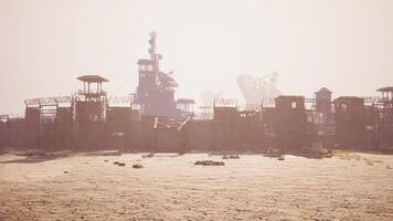 CGI Abandoned industrial complex in desolate landscape captures haunting atmosphere video