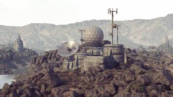 CGI Abandoned research station in a remote mountain area video