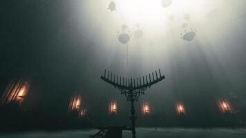 CGI Dramatic lit interior of historical site showcasing beautiful architecture video