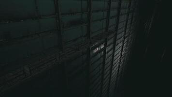 CGI Dark corridor with ledges and eerie lighting inside a mysterious structure video